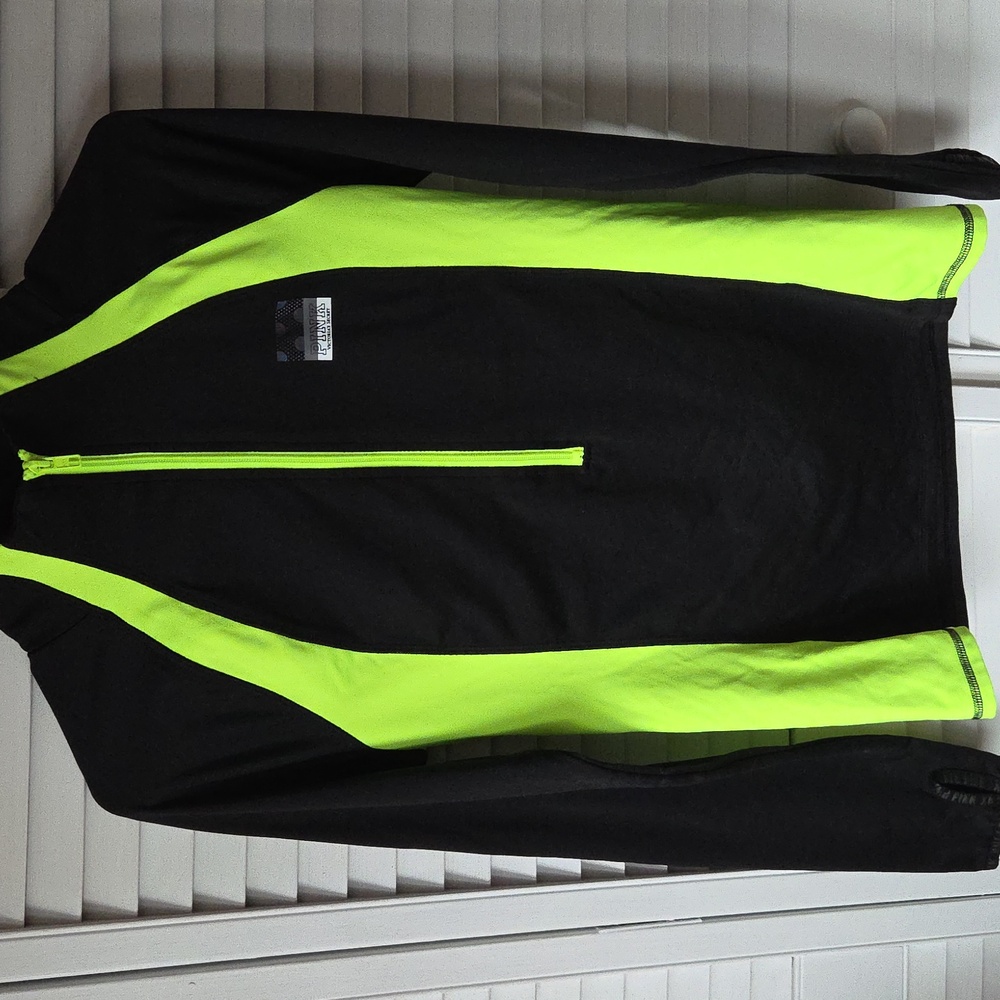 Victoria's Secret Black and Neon Yellow Performance Jacket
